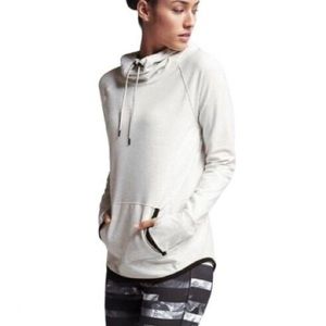 Athleta Sentry Hoodie In Gray Heather Size S Sweatshirt Athletic Cowl Neck